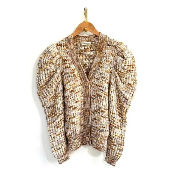 Ulla Johnson Puff-Sleeve Knit Wool-Blend Fiora Cardigan - Picture 2 of 5